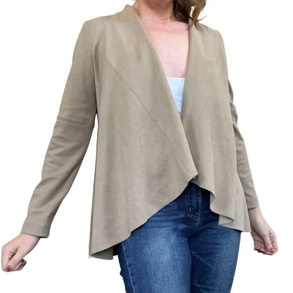 Karen Kane Tan Suede Waterfall Open Blazer S - Picture 2 of 12